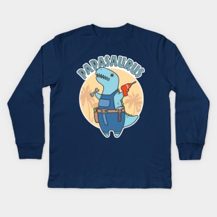 Papasaurus Kids Long Sleeve T-Shirt